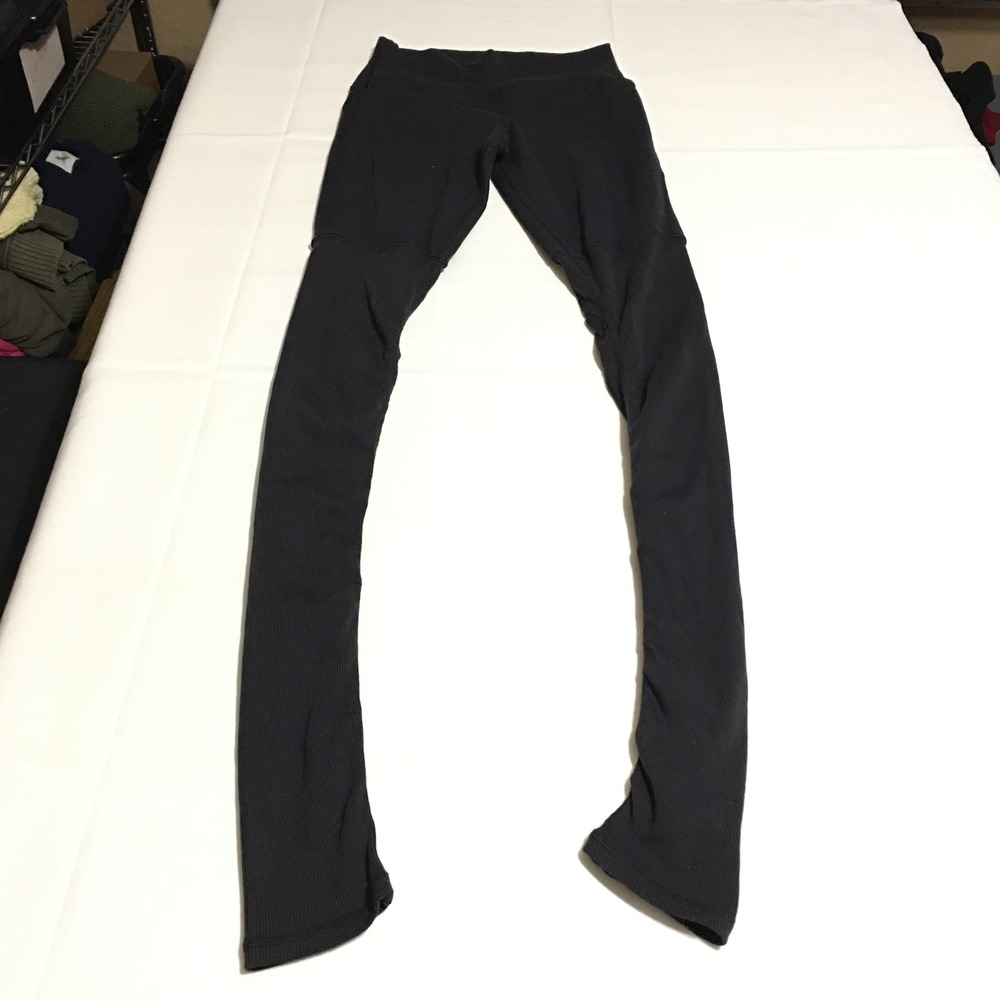 Alo Yoga Goddess Leggings Women Small Black Ribbed Leg Warmers Style